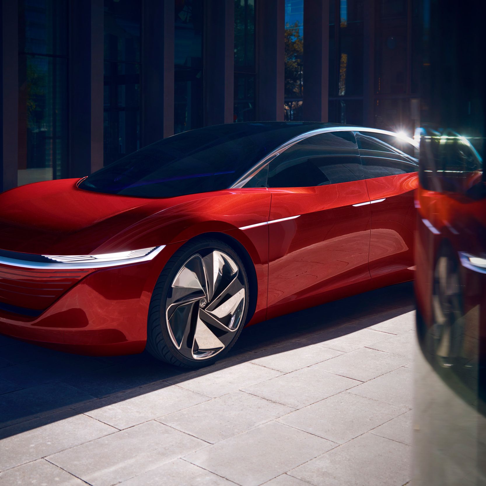 VW ID. Vizzion piros színű modell