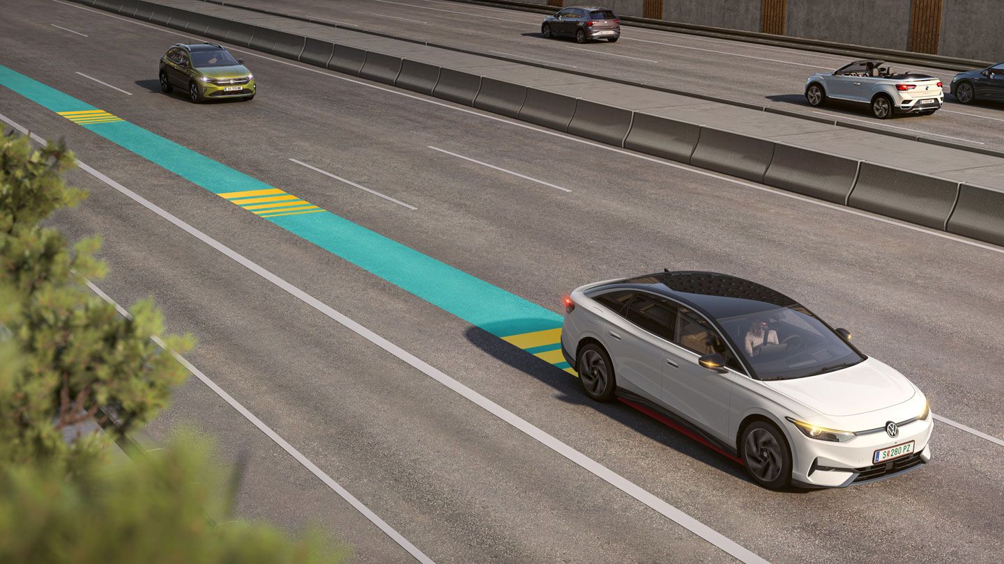 Grafik zeigt Emergency Assist im VW ID.7